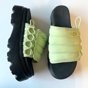 UGG Green Callie Slide Platform Sandals